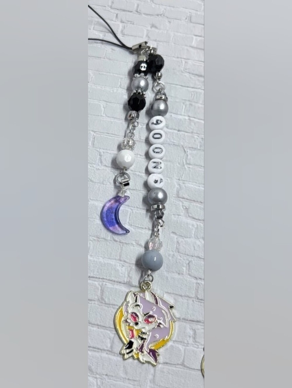 NEW Helluva Boss Phone Strap Loona Hellhound Kandi Charm Keychain Nerdy Robot
